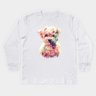 Pop Art Puppy Dog Kids Long Sleeve T-Shirt